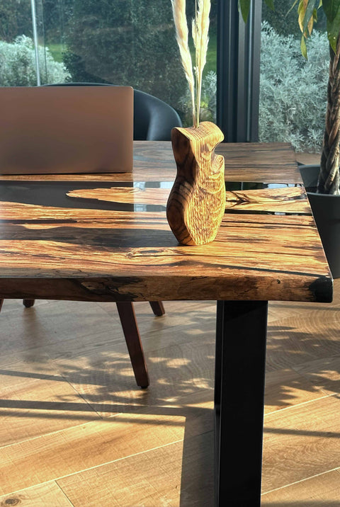 Epoxy river table in European walnut wood, custom size Badori