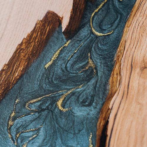 Metallic anthracite/blue with gold flakes
