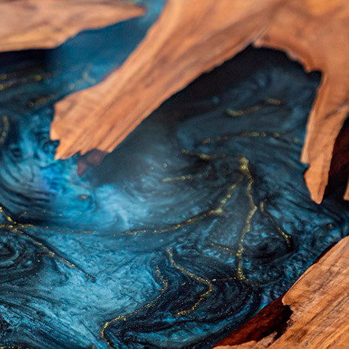 Metallic black blue with gold flakes